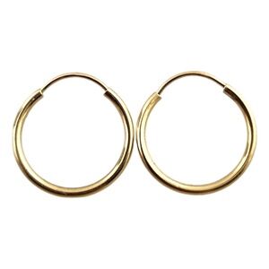 14 Karat Yellow Gold Mini Circle Hoop Earrings #19191